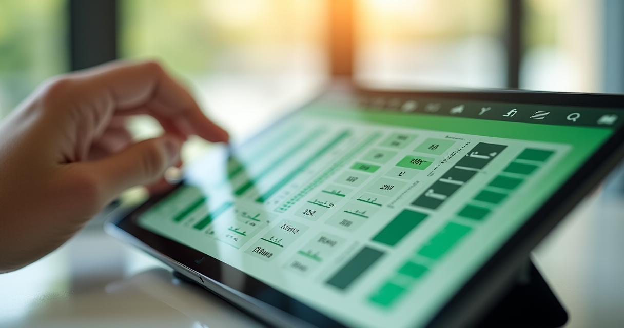 Moderne digitale Finanzplanung auf einem Tablet